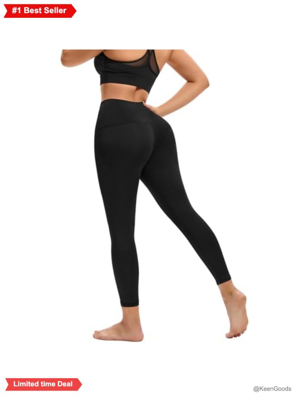 High-Waisted Yoga Leggings 25" - 82.5% Polyester 17.5% Spandex Workout Running